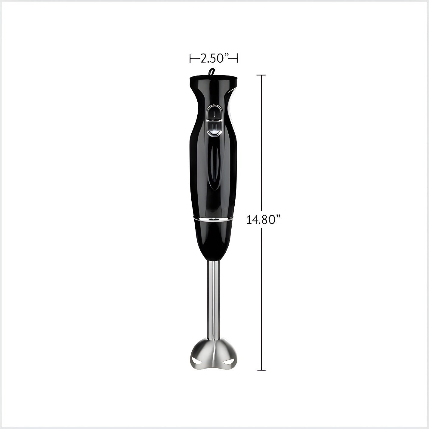 Hand blender mixing smoothie in a glass with multi-speed control