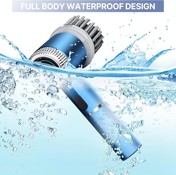 Rechargeable cleaning brush with powerful 360° spin technology for deep cleaning