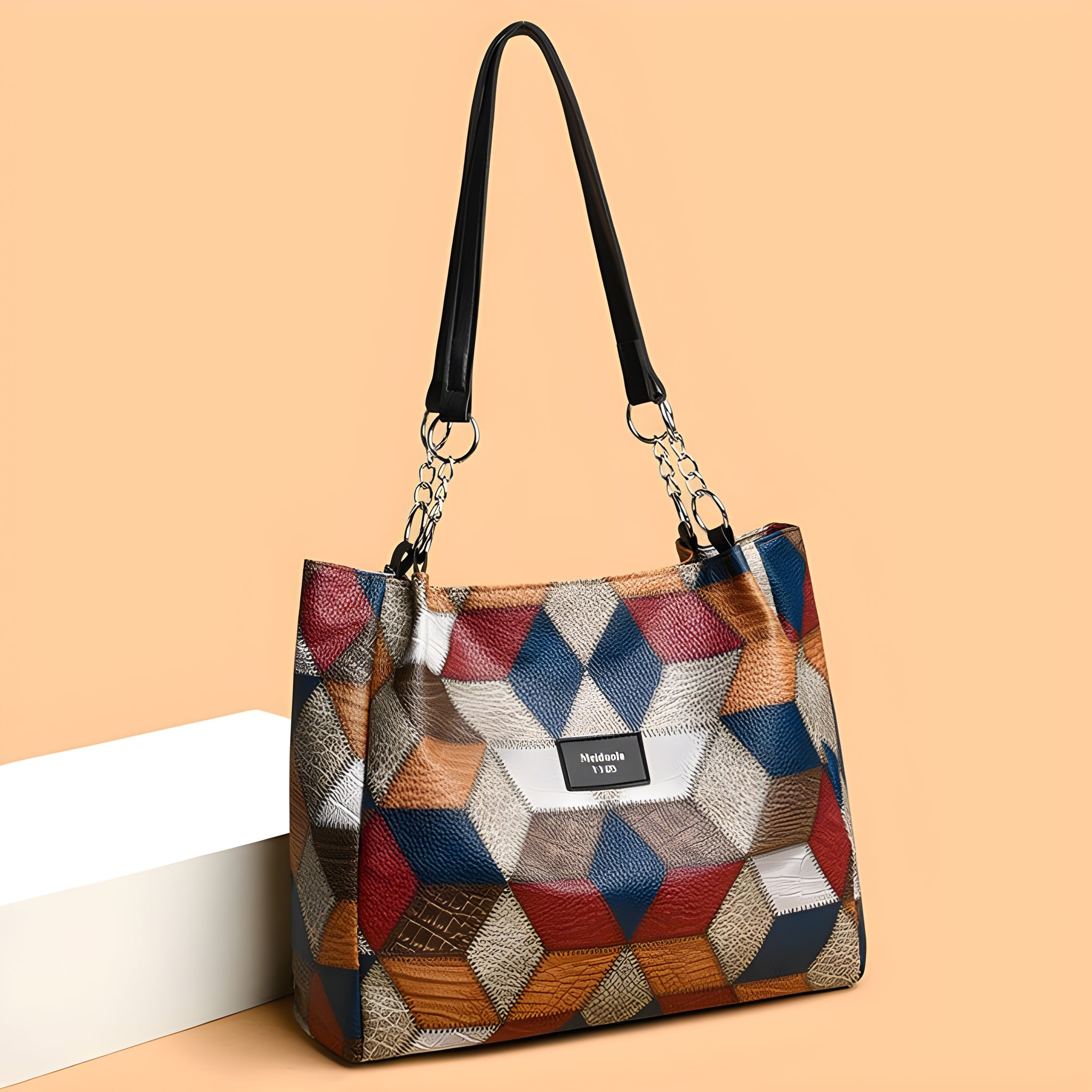 Trendy street-style tote bag with single strap and mobile phone pocket