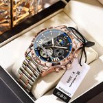 1410 silver case black surface stainless steel men’s wristwatch