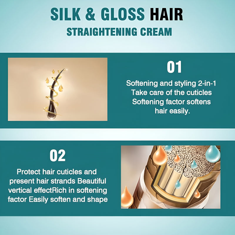 Hair Straightening Cream 60ml – Instant Silky-Smooth Hair Without Heat!