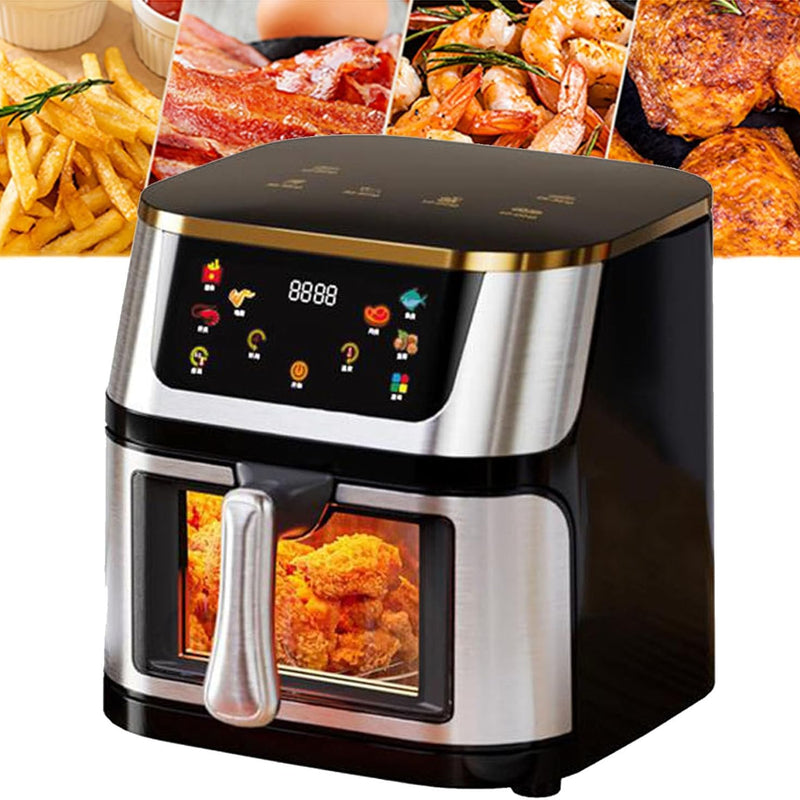 Say Goodbye to Grease! The Ultimate Stainless Steel Visual Air Fryer for Healthy, Crispy Cooking!