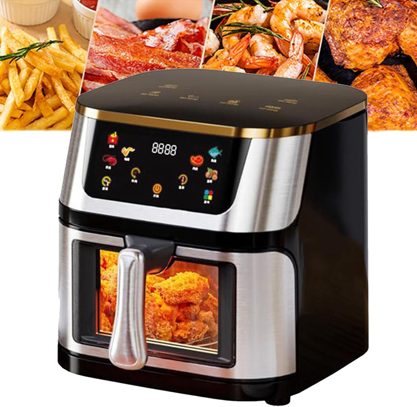 Say Goodbye to Grease! The Ultimate Stainless Steel Visual Air Fryer for Healthy, Crispy Cooking!