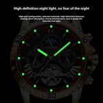 Close-up of 1410 men’s fashion watch with circular black dial