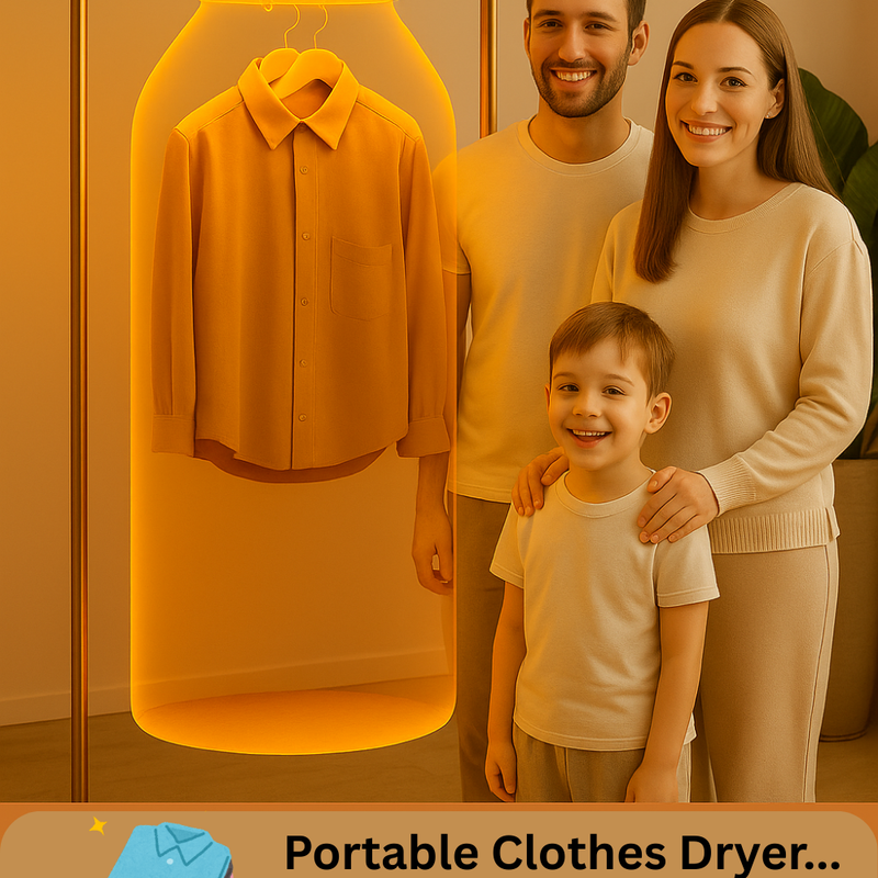 Compact portable clothes dryer with fast drying and foldable design for small spaces
