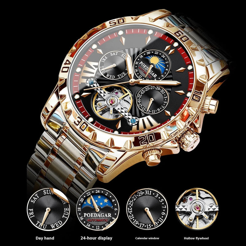 Men’s luxury wristwatch with sapphire crystal glass and butterfly clasp