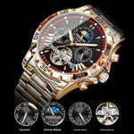 Men’s luxury wristwatch with sapphire crystal glass and butterfly clasp