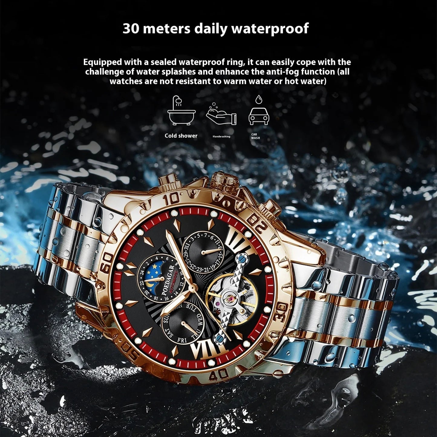 Stylish round dial stainless steel watch for men – Model 1410