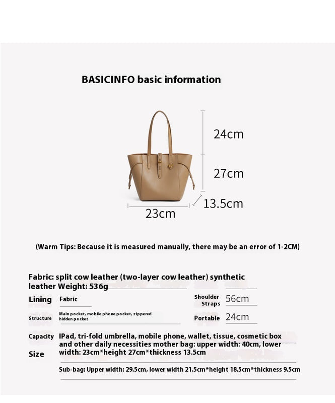 Wing-Shaped Genuine Leather Shoulder Bag in Loquat Brown