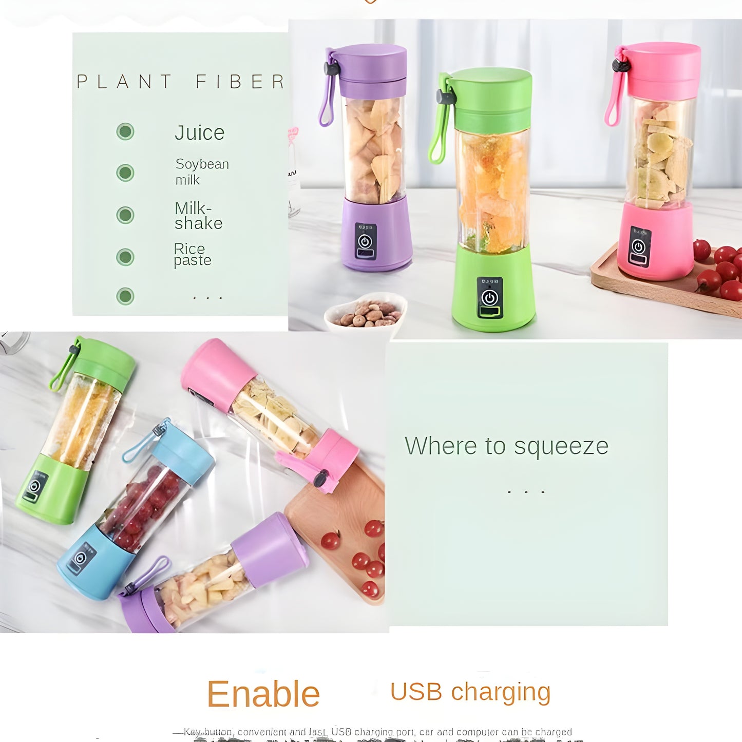 Revolutionary Portable Juicer: Blend, Charge, & Go Anywhere!