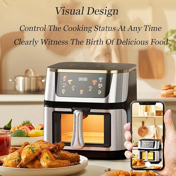 Say Goodbye to Grease! The Ultimate Stainless Steel Visual Air Fryer for Healthy, Crispy Cooking!