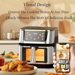Say Goodbye to Grease! The Ultimate Stainless Steel Visual Air Fryer for Healthy, Crispy Cooking!