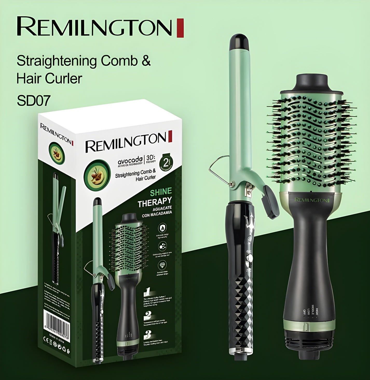 Straightening Comb & Hair Curler – 2-in-1 Styling Tool for Smooth, Shiny Hair